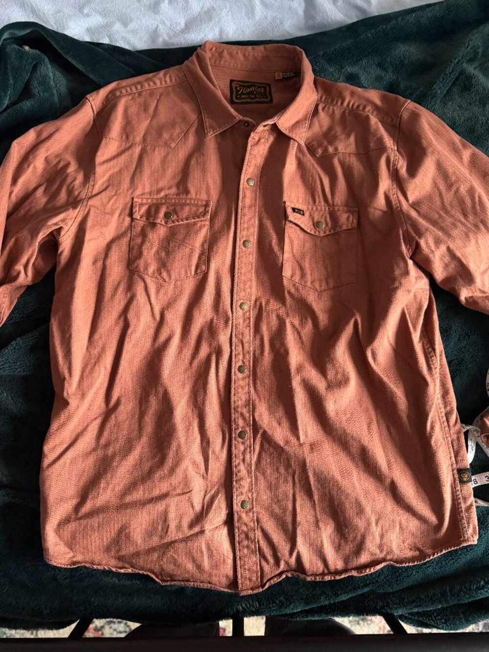 Howler Brothers Western Snapshirt - Red/Rust - Size XL